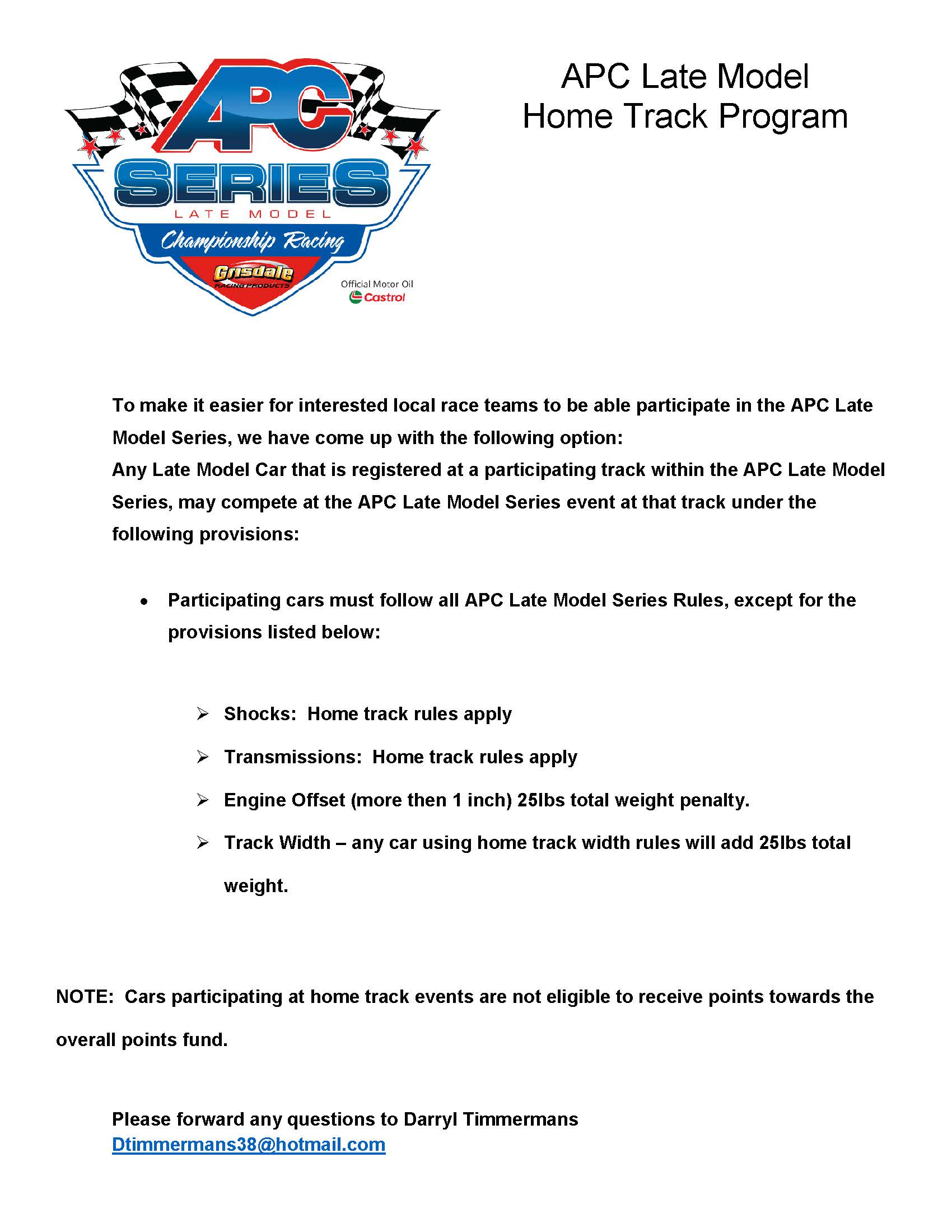 HOME TRACK PROGRAM | APC Racing Series