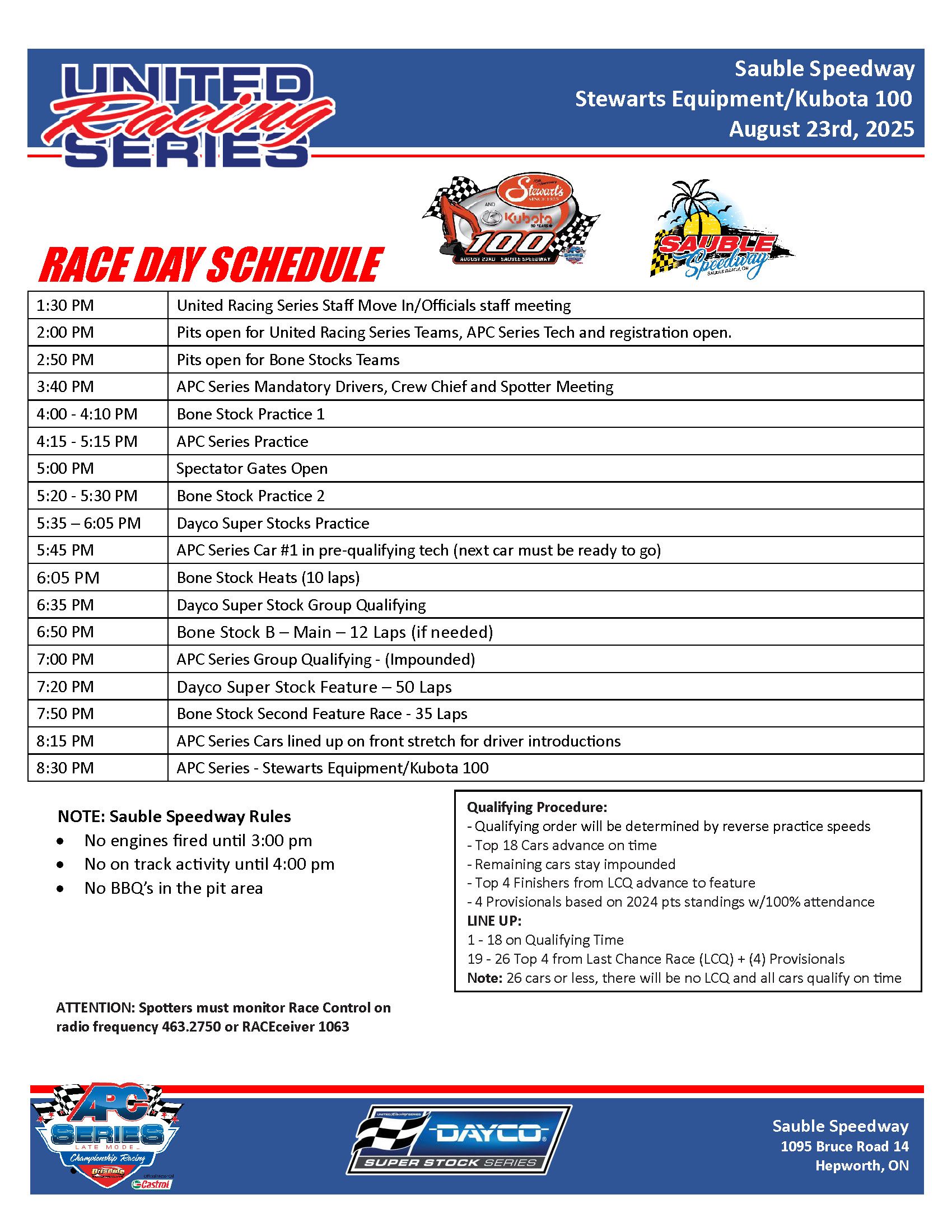 Stewarts & Kubota 100 at Sauble Speedway | APC Racing Series